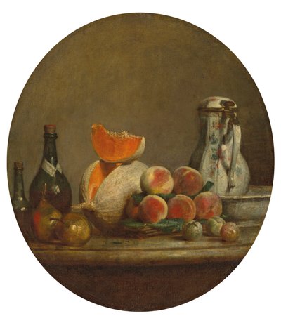 En français :  Le Melon entamé The Sliced Melon - Jean Baptiste Simeon Chardin
