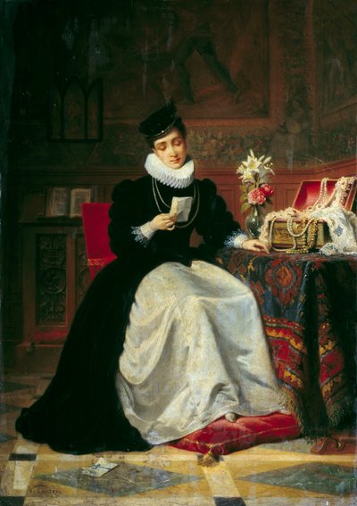Femme lisant une lettre - Jean Baptiste Victor Loutrel