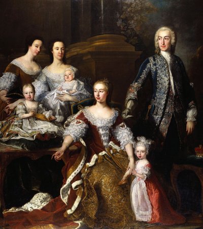 Augusta de Saxe-Gotha, princesse de Galles, avec des membres de sa famille et de son entourage, 1739 - Jean Baptiste van Loo