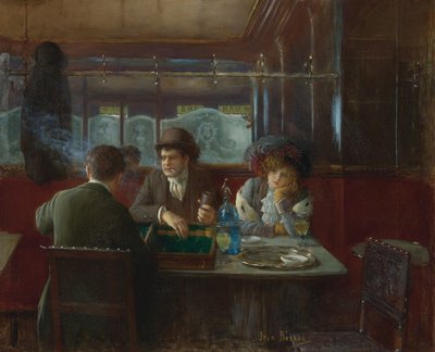 Backgammon au café par Jean Béraud - Jean Beraud
