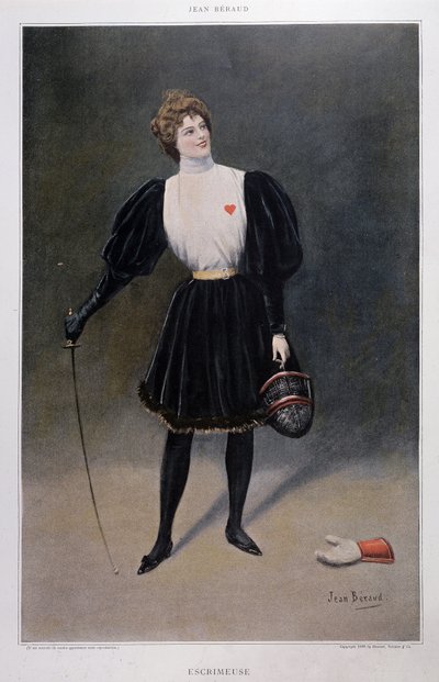 Fescrimeuse - dessin de Jean Béraud (1849 - 1935) - Jean Beraud