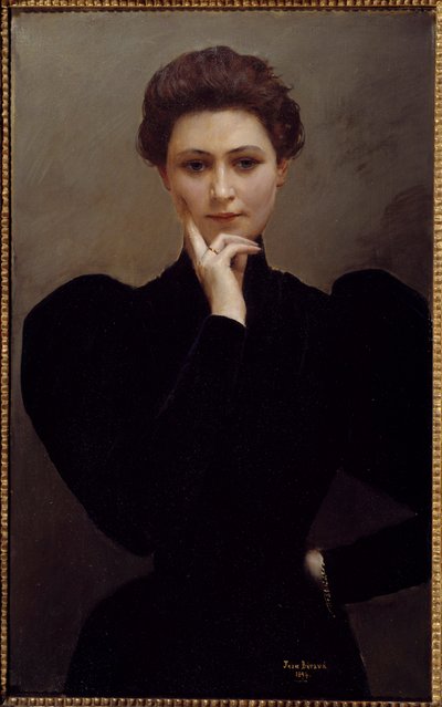 Méditation Une jeune femme pensive habillée à la mode Belle Époque - Jean Beraud