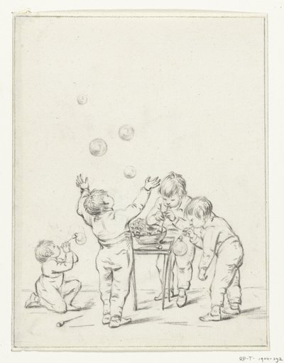 Enfants soufflant des bulles - Jean Bernard