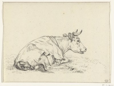 Vache couchée, vers la droite - Jean Bernard