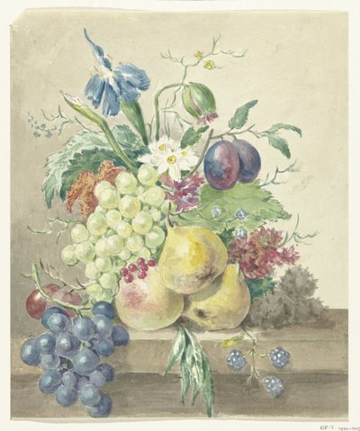 Nature morte de fleurs et de fruits - Jean Bernard