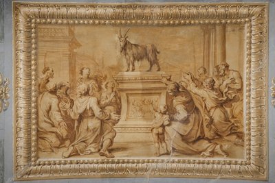 Faux relief doré, avec la chèvre placée sur l