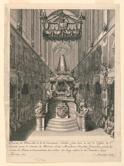 Catafalque de Louis Boucherat, Deuxième État, St. Gervais, Paris - Jean Bérain, the Elder