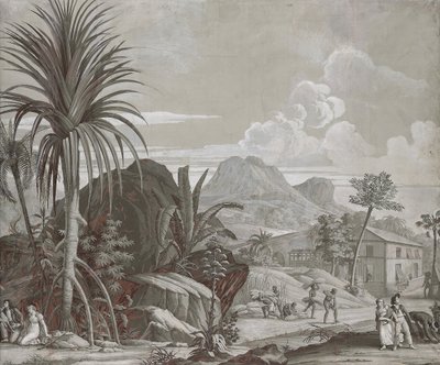 Départ pour une promenade, panneau de papier peint de la série "Paul et Virginie", par Dufour & Cie, c.1823 - Jean Broc