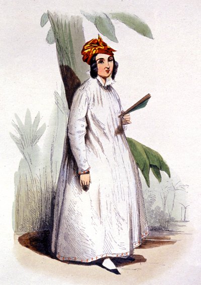 La créole, Antilles françaises, vers 1850 (gravure) - Jean Charles (1800 79) Pauquet