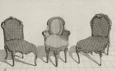 Chaise de Canne, Fauteuil en Cabriolet, Chaise de Canne, publié vers le milieu des années 1770 - Jean Charles (after) Delafosse