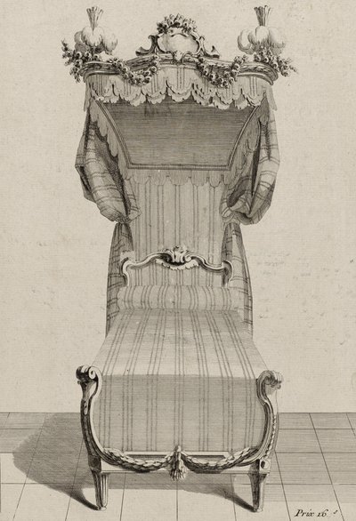 Lit à la Française, publié vers le milieu des années 1770 (gravure sur papier vergé) - Jean Charles (after) Delafosse