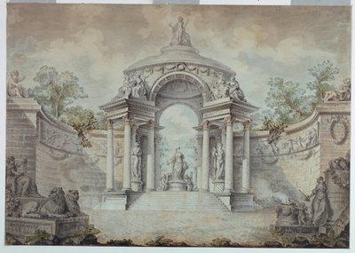 Exèdre dans un parc dédié aux vertus et aux activités humaines - Jean Charles Delafosse