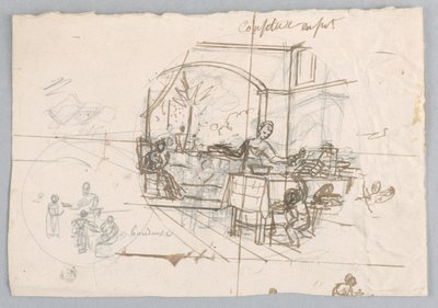 Conception pour une assiette en porcelaine peinte, Confiture en Pot pour le Service des Objets de Dessert - Jean Charles Develly