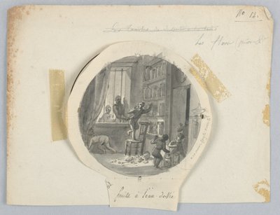 Conception pour une assiette en porcelaine peinte, Fruits à l