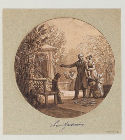 Design pour une assiette en porcelaine peinte, Le Jasmin du Service de la Culture des Fleurs - Jean Charles Develly