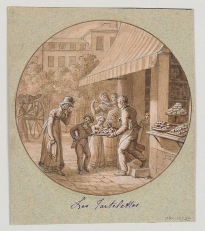 Conception pour une assiette en porcelaine peinte, Les Tartelettes pour le Service des Objets de Desserts - Jean Charles Develly