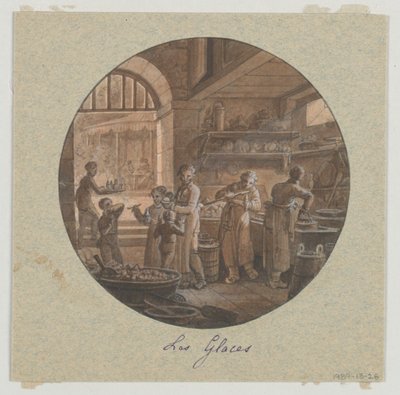 Design pour un plat en porcelaine peint, Les Glaces du Service des Objets de Dessert - Jean Charles Develly