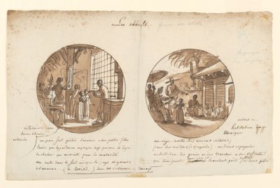 Conceptions pour des assiettes en porcelaine peinte, Les Ananas du Service des Objets de Dessert - Jean Charles Develly