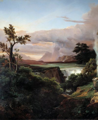 Paysage avec cascade - Jean Charles Joseph Rémond