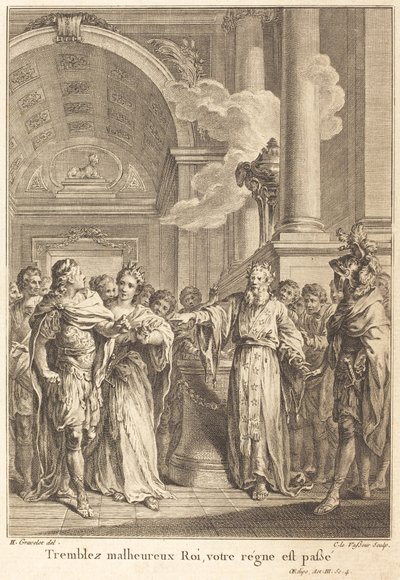 Tremblez malheureux Roi, votre règne est passé - Jean Charles Levasseur after Hubert François Gravelot