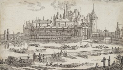 Château sur une rivière - Jean Chaufourier