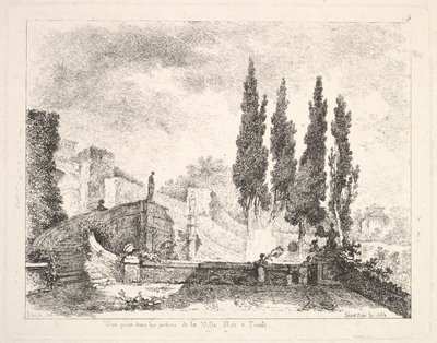 Vue des jardins de la Villa d