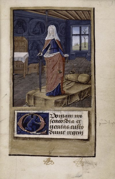 Allégorie de la justice de John of Wales Breviloquium de virtutibus antiquorum principum et philosophorum, 1475-1499 - Jean Colombe