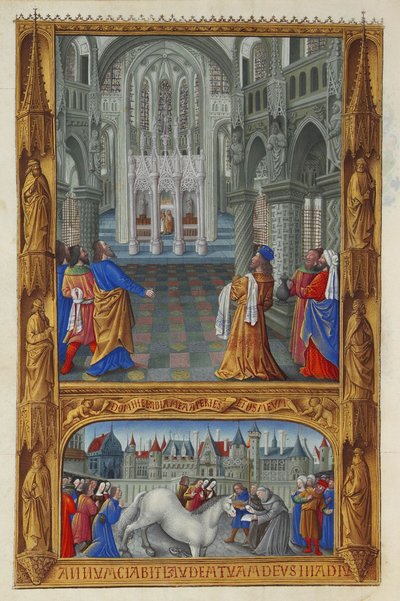 Les Très Riches Heures du duc de Berry, Folio 129v - Le Saint Sacrement - Jean Colombe