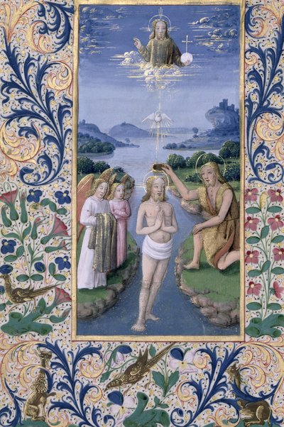 Ms Lat. Q.v.I.126 f.88v Baptême du Christ, du 