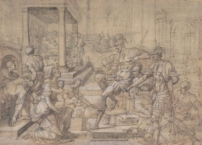 Amya demandant la garde de Saint Mamas à Faustus, vers 1543 - Jean Cousin