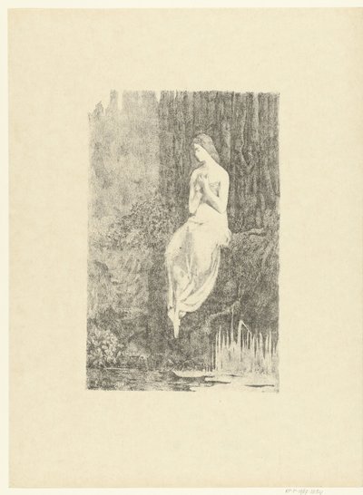 Femme à moitié nue assise au bord de l