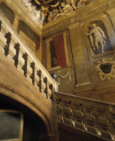 Architecture baroque : escalier peint en trompe-l