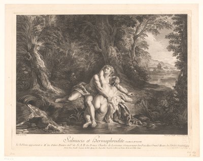 Hermaphroditus embrassé par Salmacis - Jean Daullé