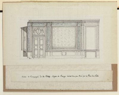 Conception pour des décorations murales pour le Salon de Compagnie - Jean Desmosthene (attr. to) Dugourc