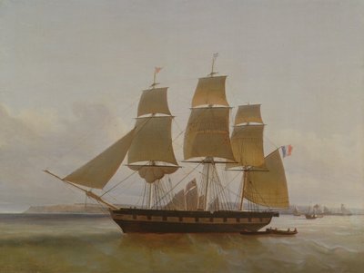 Trois-mâts, dans le port du Havre, 1846 - Jean Dominique Drouin