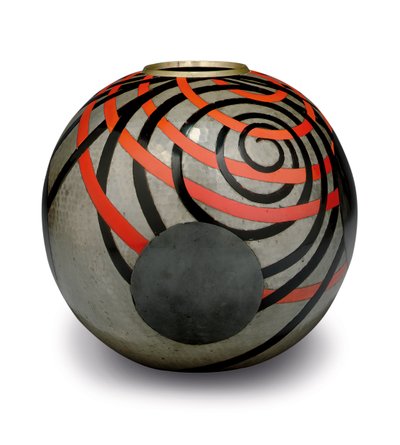 Un vase en étain Martele laqué, vers 1929 - Jean Dunand
