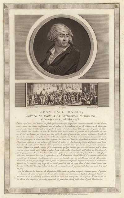 Portrait de Jean-Paul Marat - Jean Duplessi Bertaux