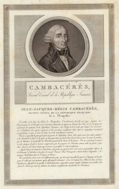 Portrait de Jean Jacques Régis de Cambacérès - Jean Duplessi Bertaux
