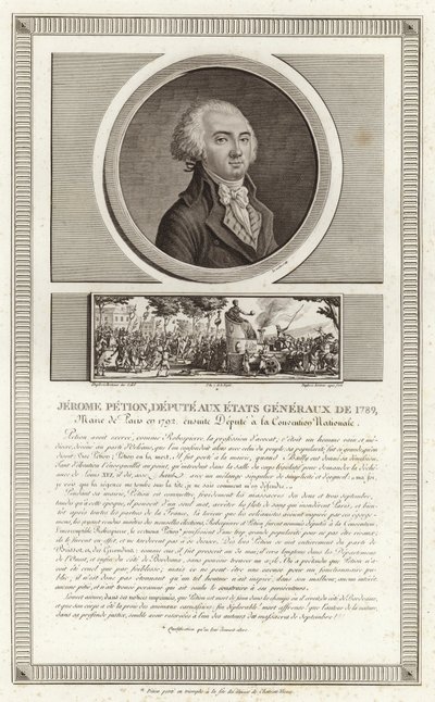 Portrait de Jérôme Pétion de Villeneuve - Jean Duplessi Bertaux