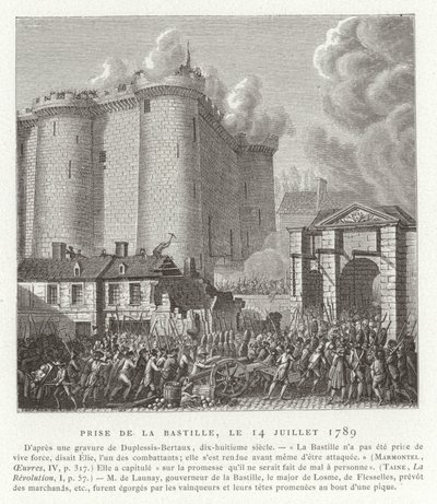 Prise de la Bastille, Paris, Révolution française, 14 juillet 1789 - Jean Duplessis Bertaux
