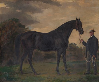Chippendale et un palefrenier dans le paysage - Jean Edouard Lacretelle