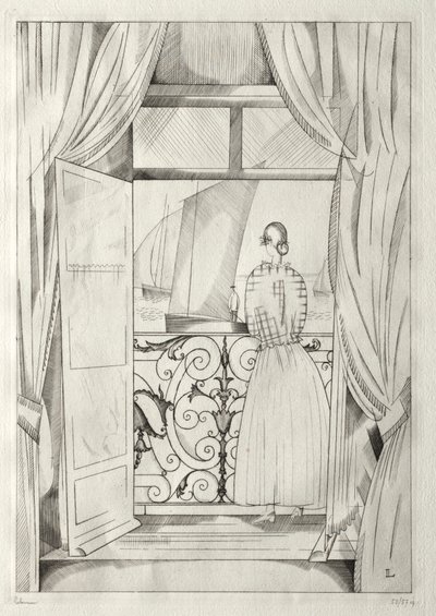 Le balcon sur la mer - Jean Emile Laboureur