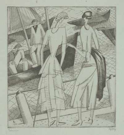 Jeunes femmes au port - Jean Emile Laboureur