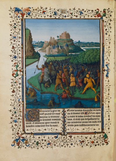 Bataille des Maccabées contre Bacchides, miniature Ms fr 247 folio 270 - Jean Fouquet