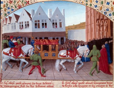 Entrée de Charles IV, empereur allemand en 1378 à Saint-Denis - Jean Fouquet
