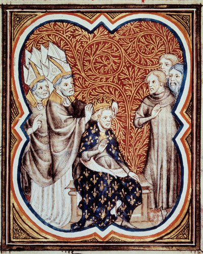 Le corre du roi Louis VI dit le Gros (1081-1137) Miniature tirée des Grandes Chroniques de France par Jean Fouquet (1420-1481) 15ème siècle Paris, B.N. - Jean Fouquet
