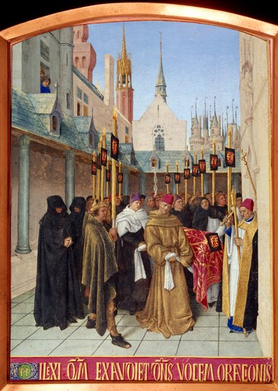 Miniature scène funéraire dans « Les Heures d