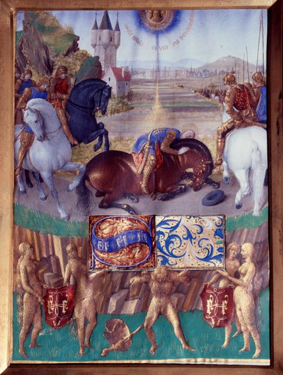 Saint Paul sur le chemin de Damas. Miniature tirée de "Le Livre d