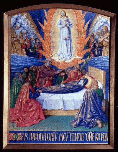 Les Heures de la Vierge : la Mort de la Vierge, miniature dans Les Heures d