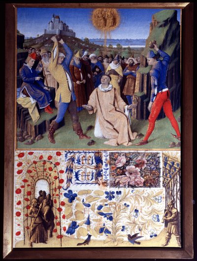 Le martyre de Saint Étienne par lapidation, miniature tirée du Livre d